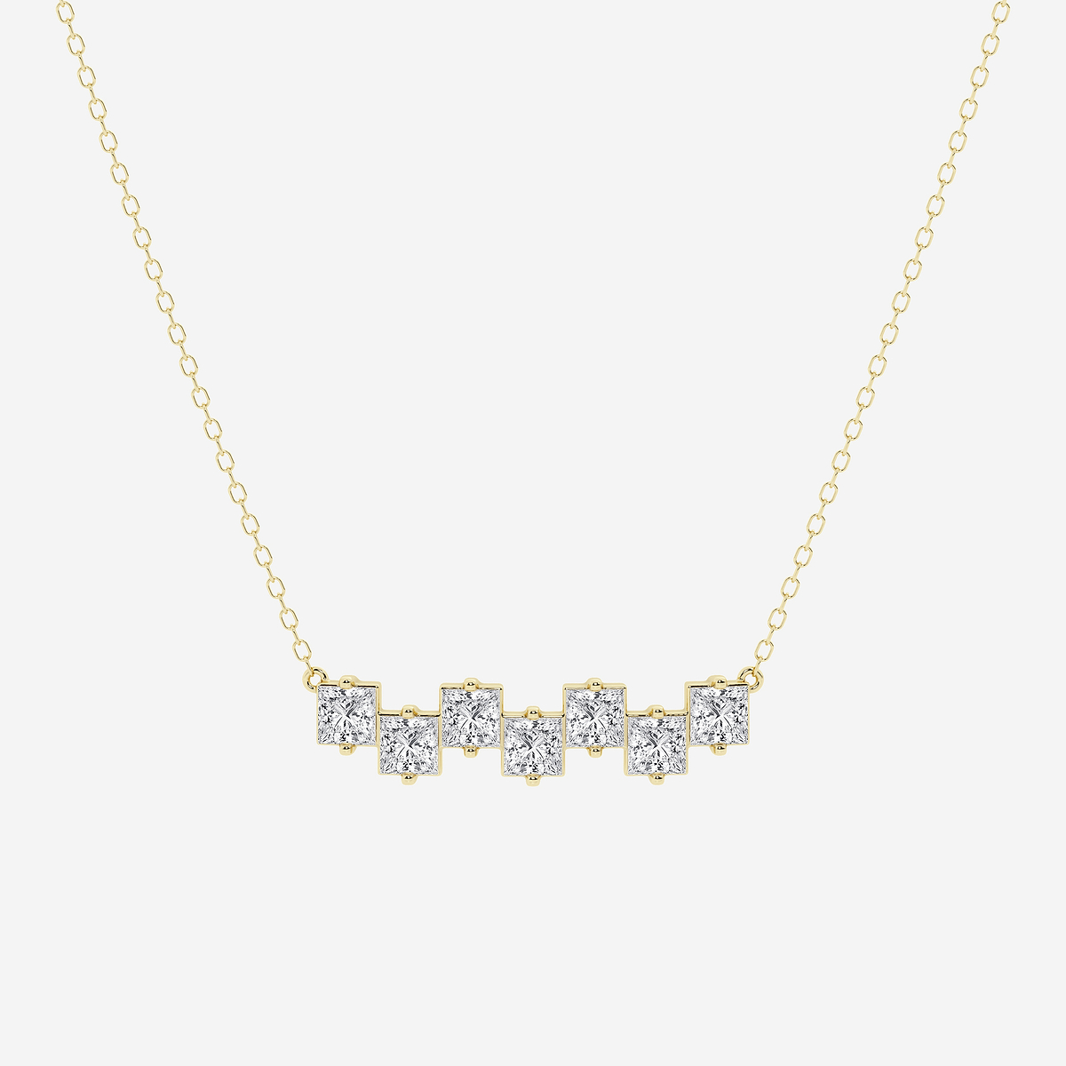 Additional Image 1 for  1 3/4 ctw Princess Lab Grown Diamond Stagger Seven Stone Pendant